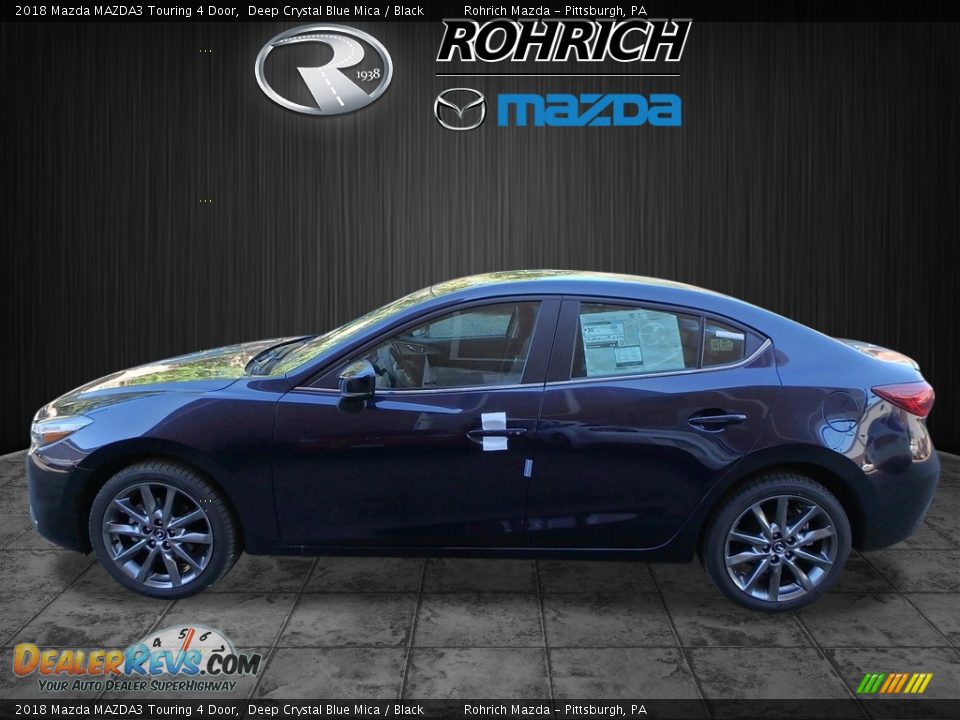 2018 Mazda MAZDA3 Touring 4 Door Deep Crystal Blue Mica / Black Photo #3