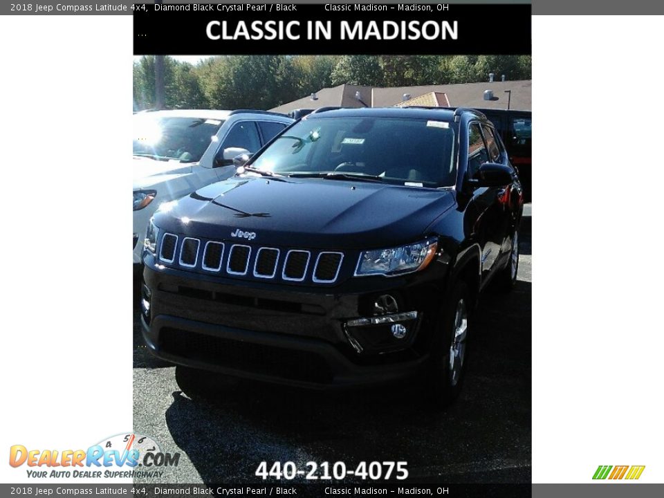 2018 Jeep Compass Latitude 4x4 Diamond Black Crystal Pearl / Black Photo #1