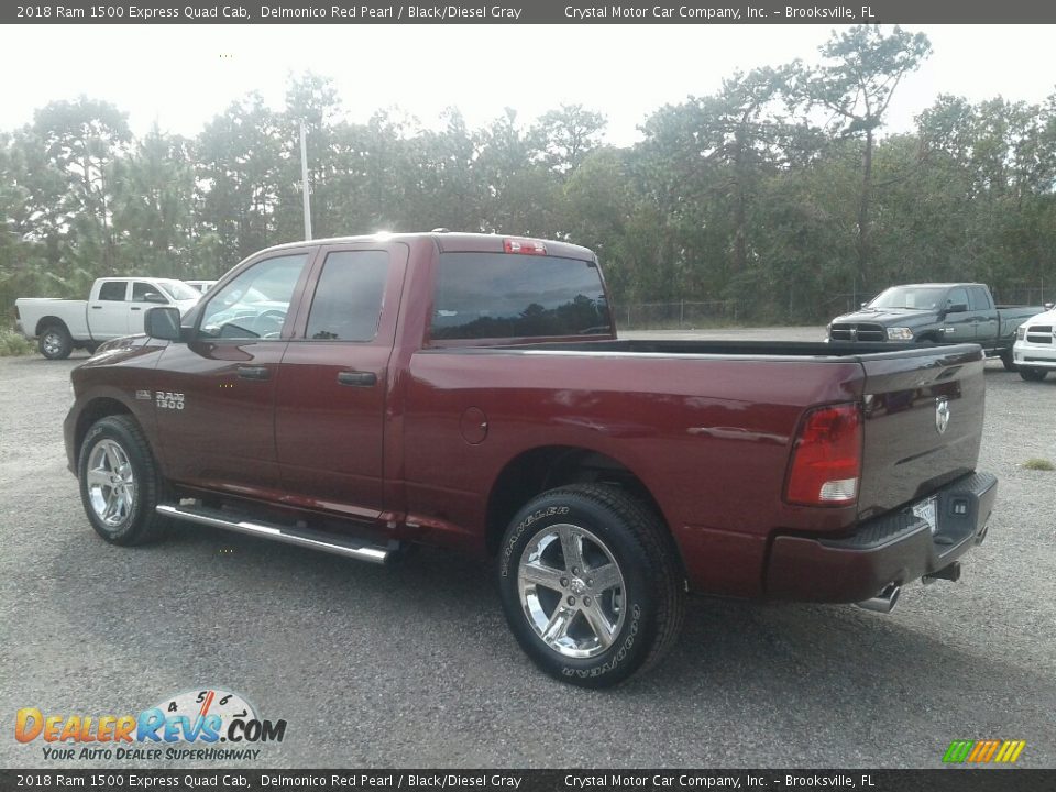 2018 Ram 1500 Express Quad Cab Delmonico Red Pearl / Black/Diesel Gray Photo #3