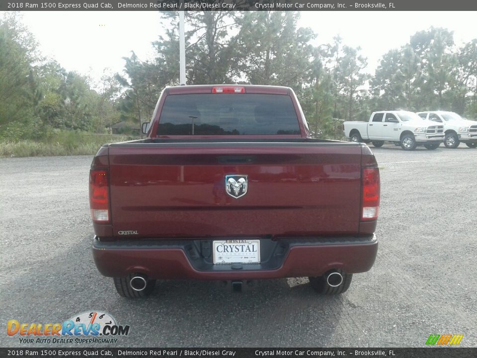 2018 Ram 1500 Express Quad Cab Delmonico Red Pearl / Black/Diesel Gray Photo #4