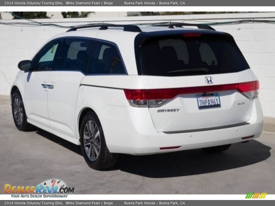 2014 Honda Odyssey Touring Elite White Diamond Pearl / Beige Photo #2