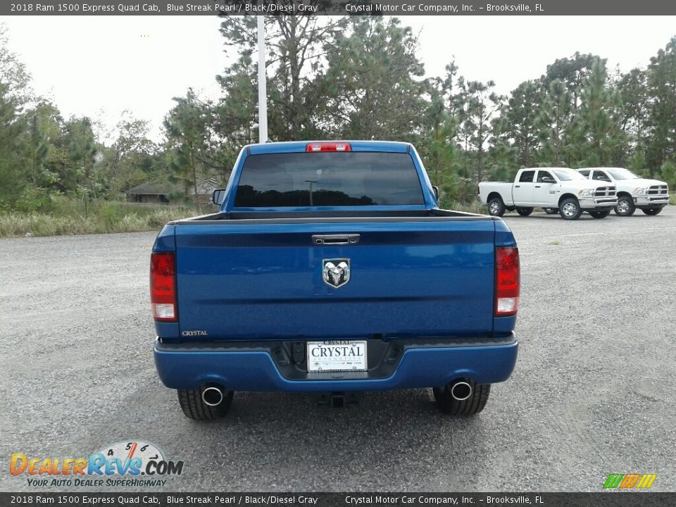 2018 Ram 1500 Express Quad Cab Blue Streak Pearl / Black/Diesel Gray Photo #4