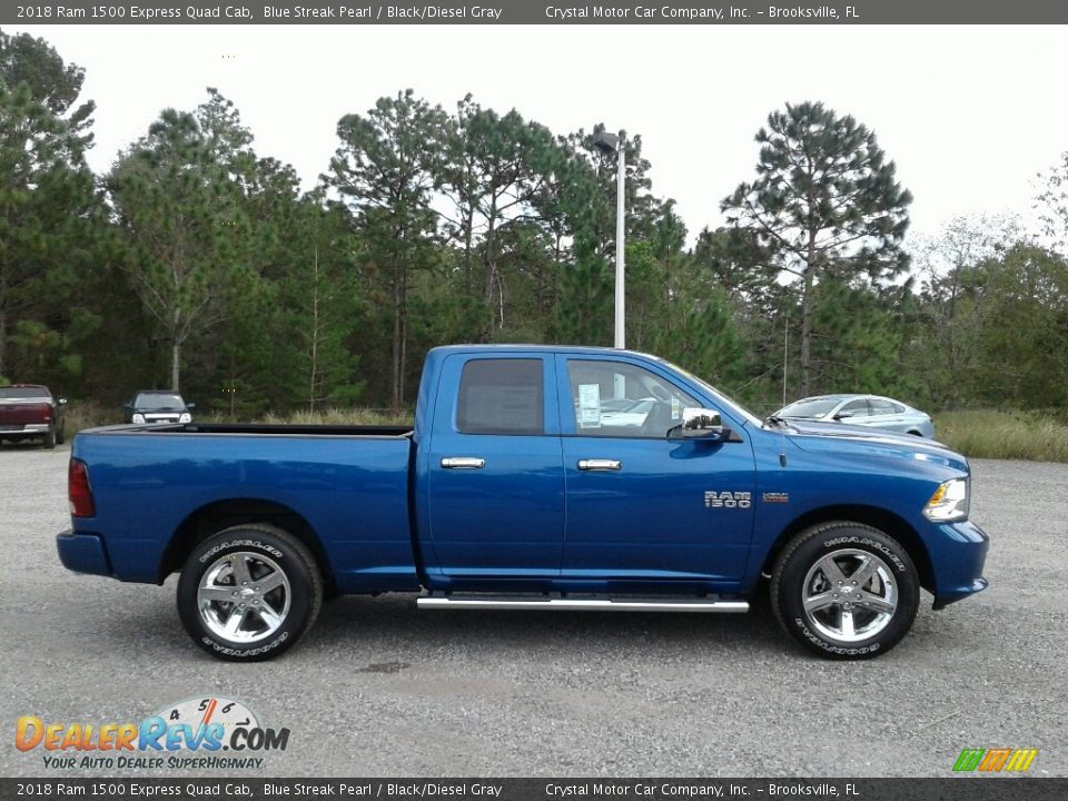 2018 Ram 1500 Express Quad Cab Blue Streak Pearl / Black/Diesel Gray Photo #6
