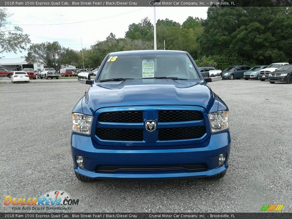 2018 Ram 1500 Express Quad Cab Blue Streak Pearl / Black/Diesel Gray Photo #8