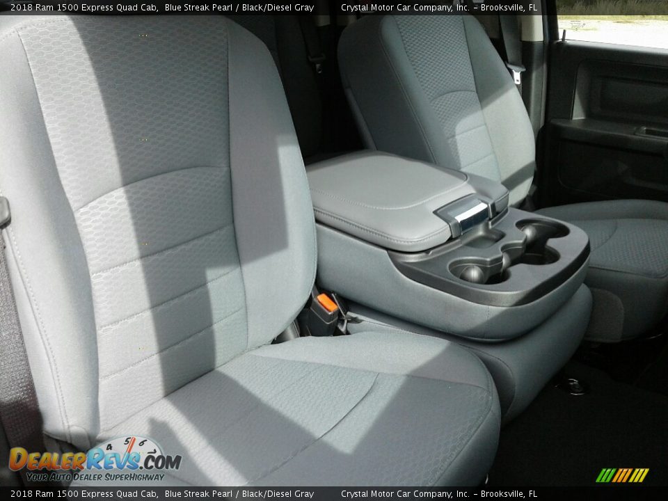2018 Ram 1500 Express Quad Cab Blue Streak Pearl / Black/Diesel Gray Photo #12