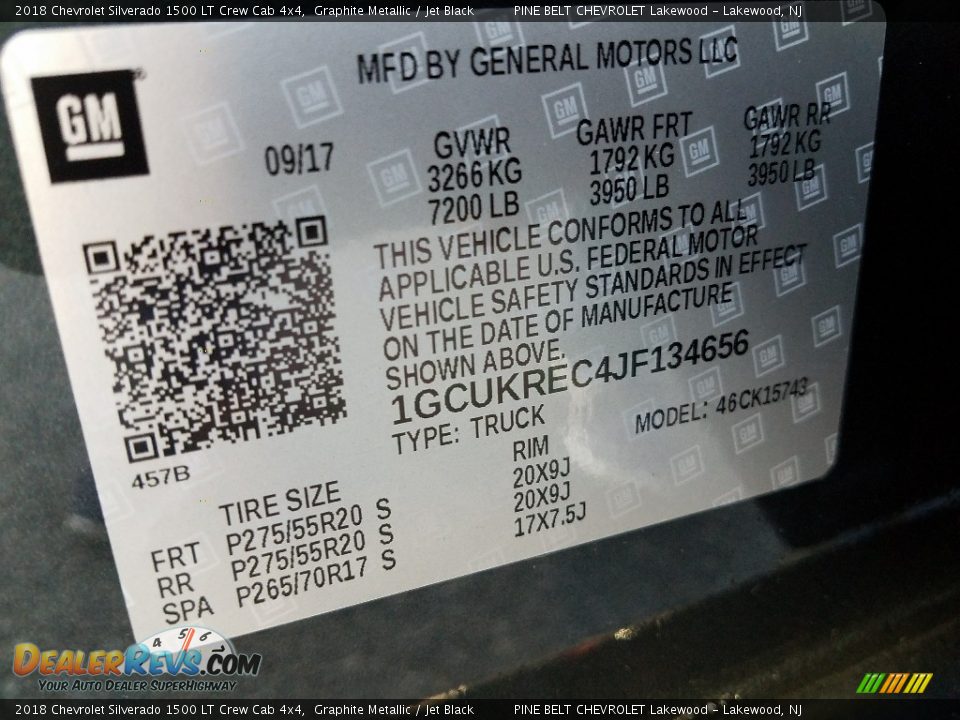2018 Chevrolet Silverado 1500 LT Crew Cab 4x4 Graphite Metallic / Jet Black Photo #9