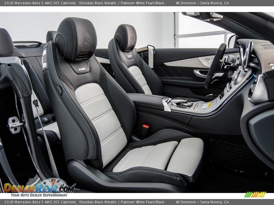 2018 Mercedes-Benz S AMG S63 Cabriolet Obsidian Black Metallic / Platinum White Pearl/Black Photo #2