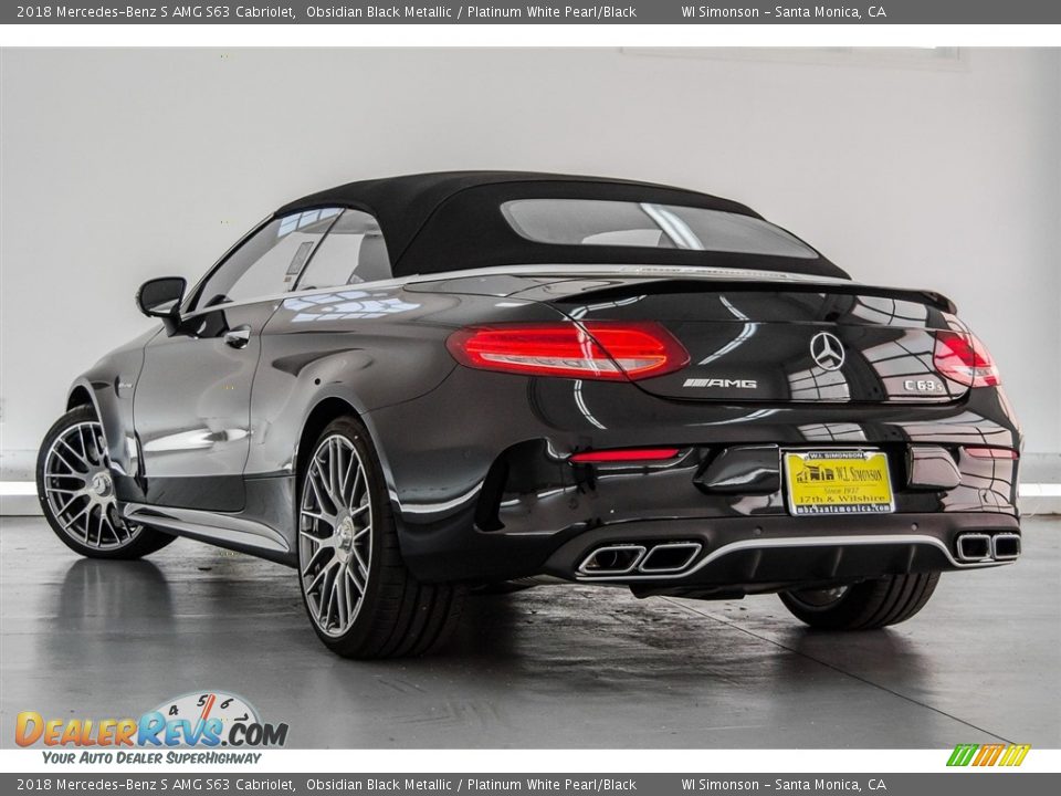 2018 Mercedes-Benz S AMG S63 Cabriolet Obsidian Black Metallic / Platinum White Pearl/Black Photo #3