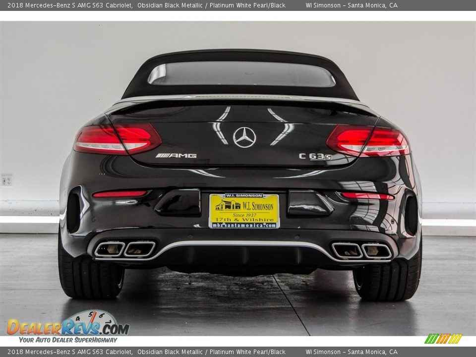 2018 Mercedes-Benz S AMG S63 Cabriolet Obsidian Black Metallic / Platinum White Pearl/Black Photo #4