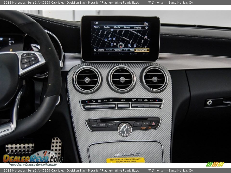 2018 Mercedes-Benz S AMG S63 Cabriolet Obsidian Black Metallic / Platinum White Pearl/Black Photo #5