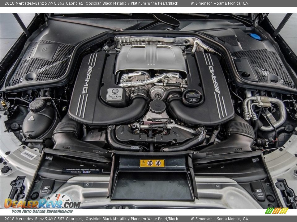 2018 Mercedes-Benz S AMG S63 Cabriolet Obsidian Black Metallic / Platinum White Pearl/Black Photo #8