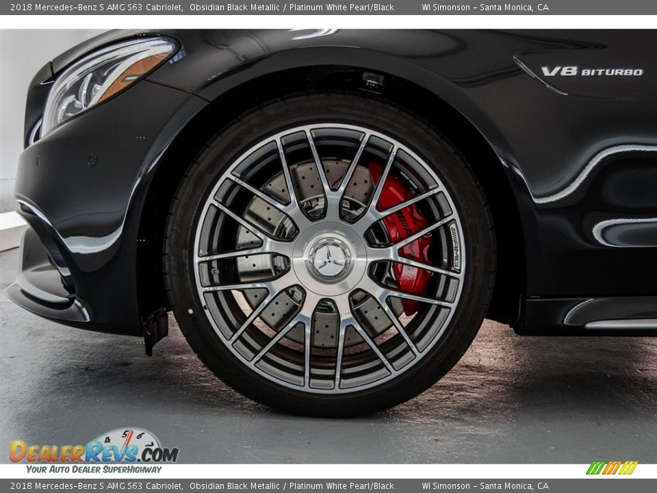 2018 Mercedes-Benz S AMG S63 Cabriolet Obsidian Black Metallic / Platinum White Pearl/Black Photo #9