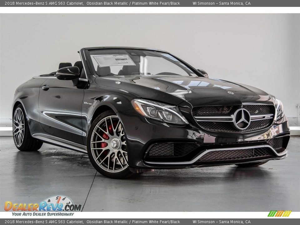2018 Mercedes-Benz S AMG S63 Cabriolet Obsidian Black Metallic / Platinum White Pearl/Black Photo #12