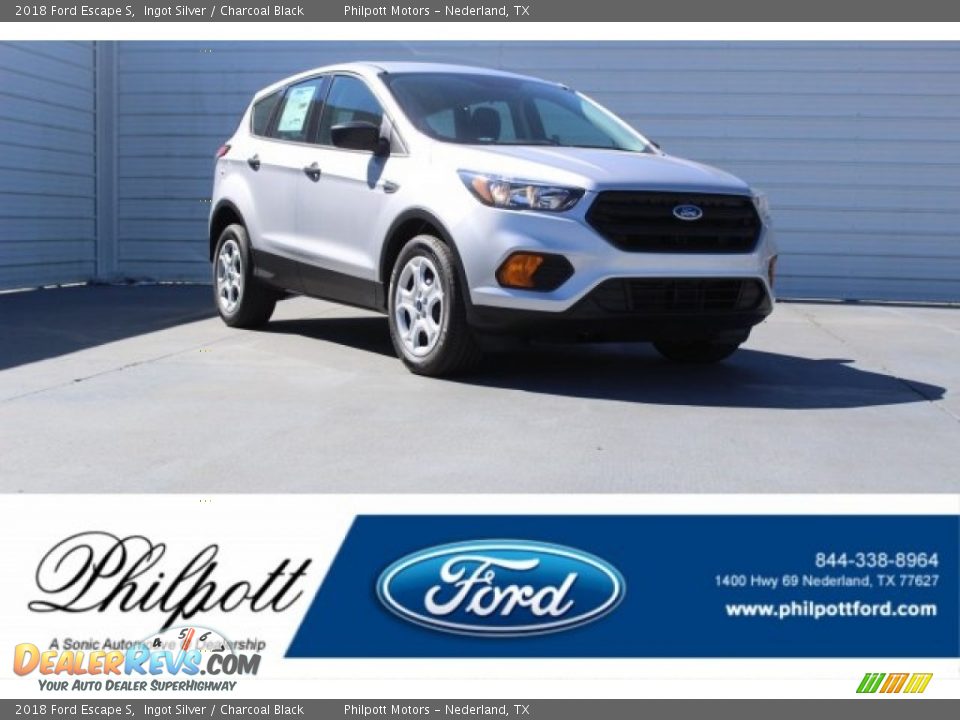 2018 Ford Escape S Ingot Silver / Charcoal Black Photo #1