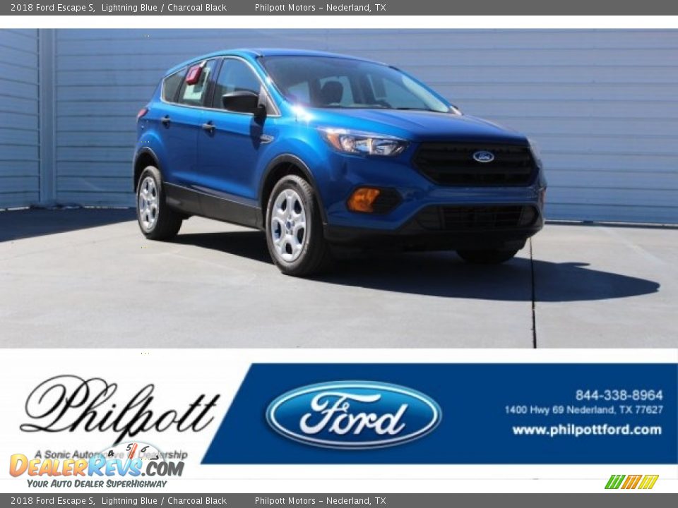 2018 Ford Escape S Lightning Blue / Charcoal Black Photo #1
