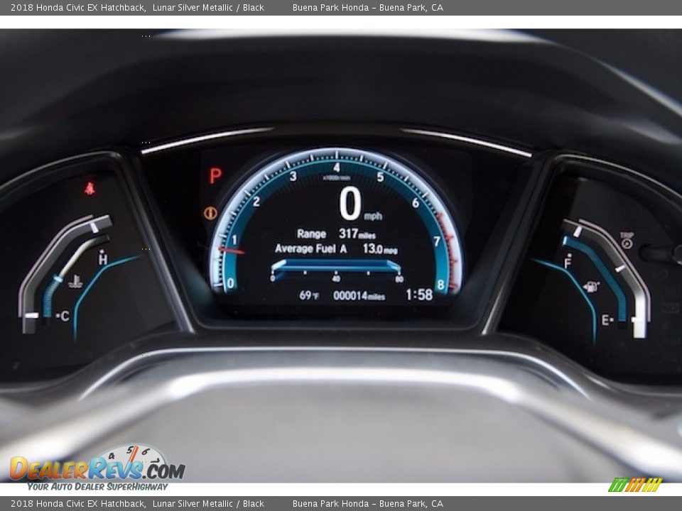 2018 Honda Civic EX Hatchback Lunar Silver Metallic / Black Photo #17