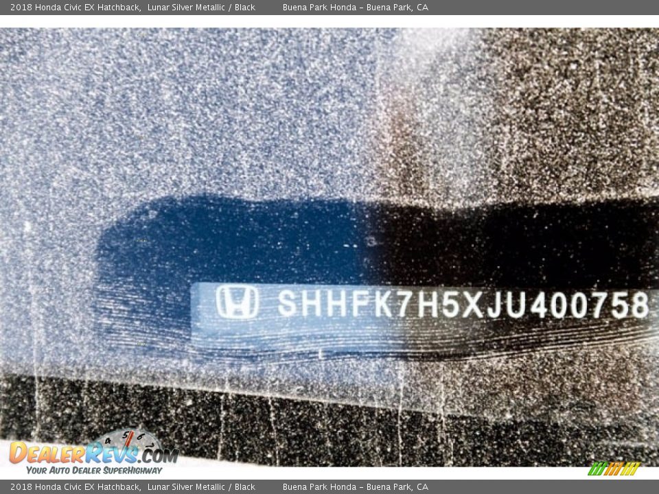 2018 Honda Civic EX Hatchback Lunar Silver Metallic / Black Photo #18
