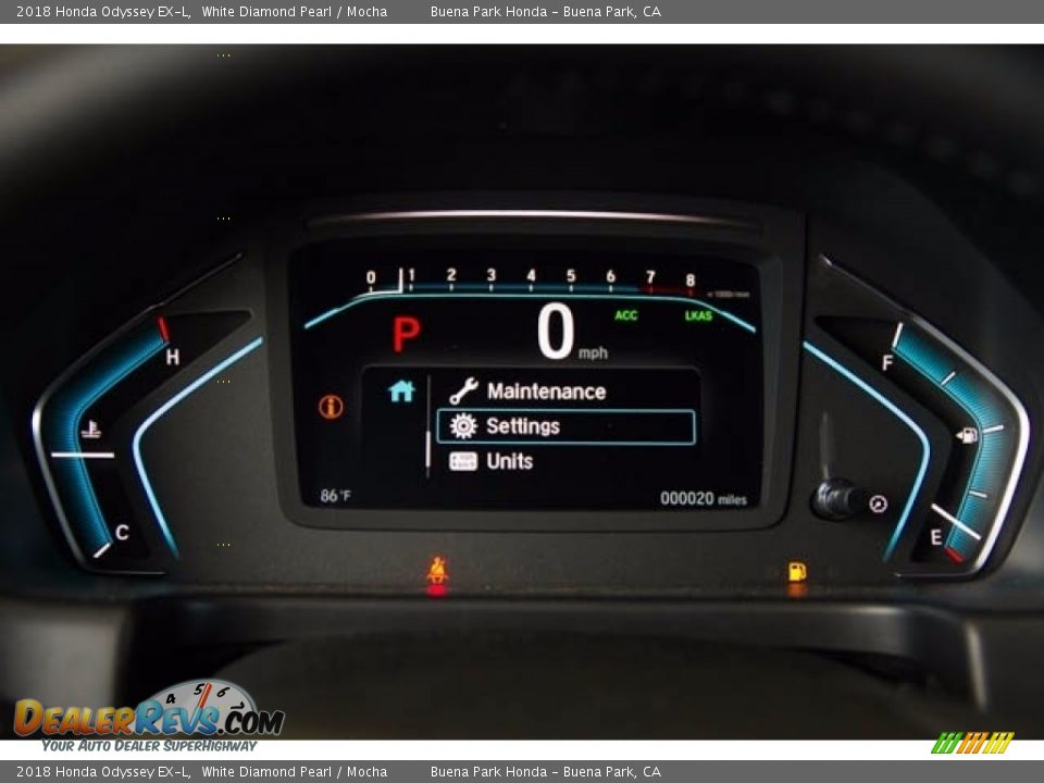 2018 Honda Odyssey EX-L White Diamond Pearl / Mocha Photo #18