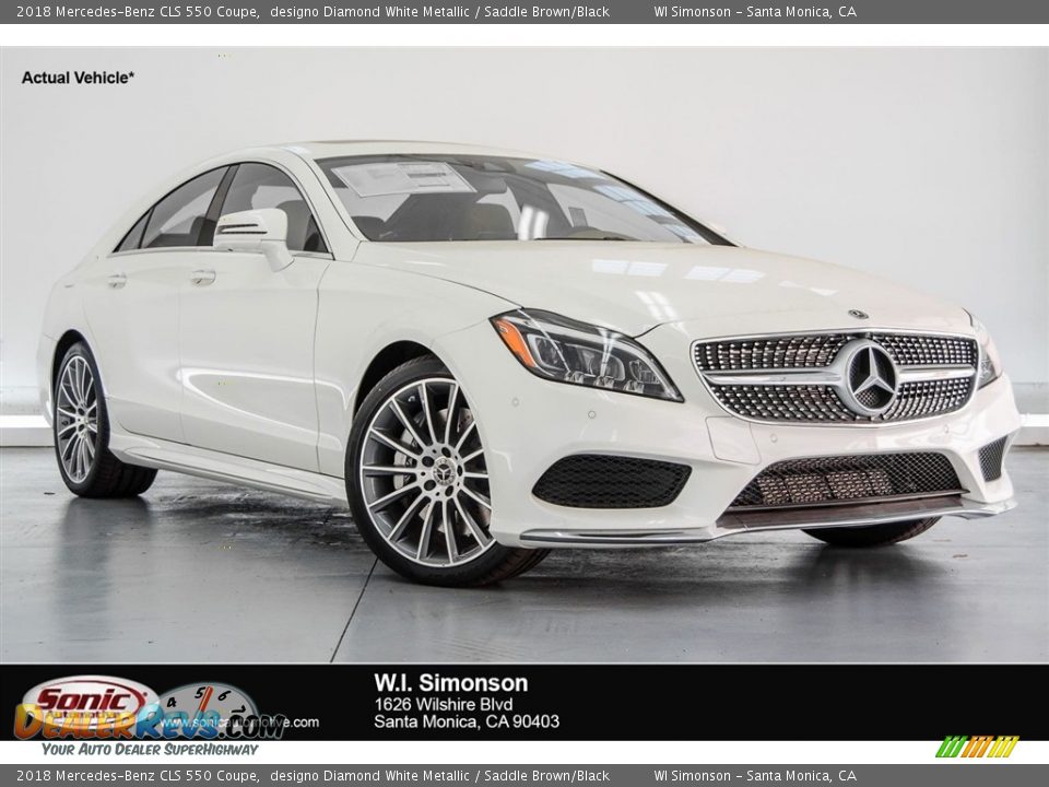 2018 Mercedes-Benz CLS 550 Coupe designo Diamond White Metallic / Saddle Brown/Black Photo #1