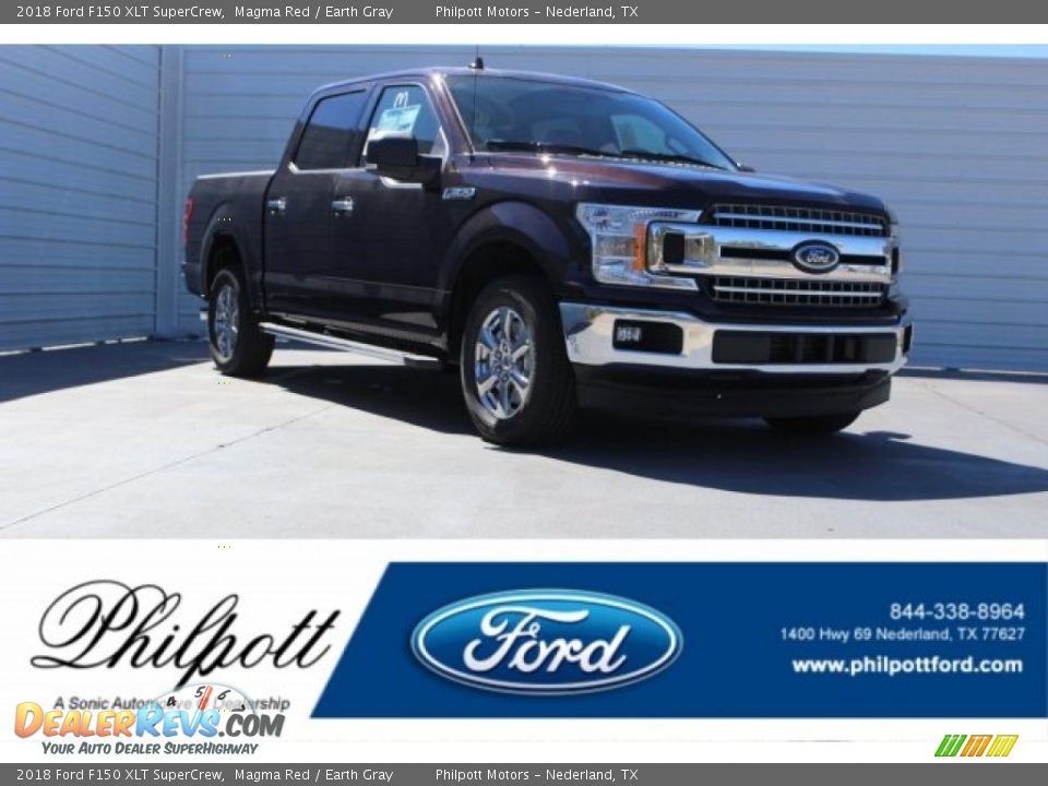 2018 Ford F150 XLT SuperCrew Magma Red / Earth Gray Photo #1