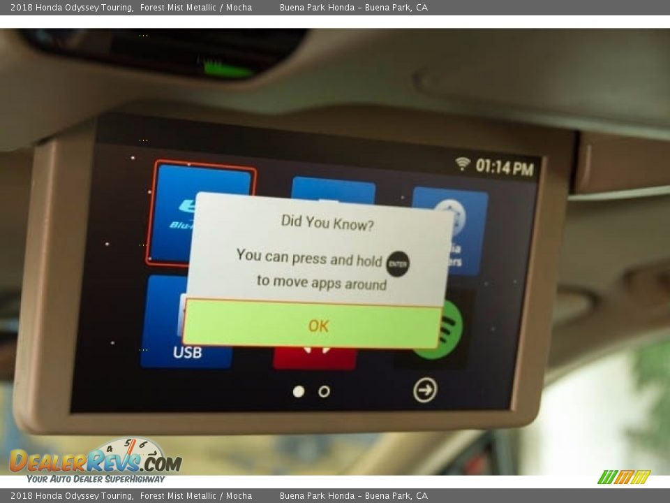 2018 Honda Odyssey Touring Forest Mist Metallic / Mocha Photo #13