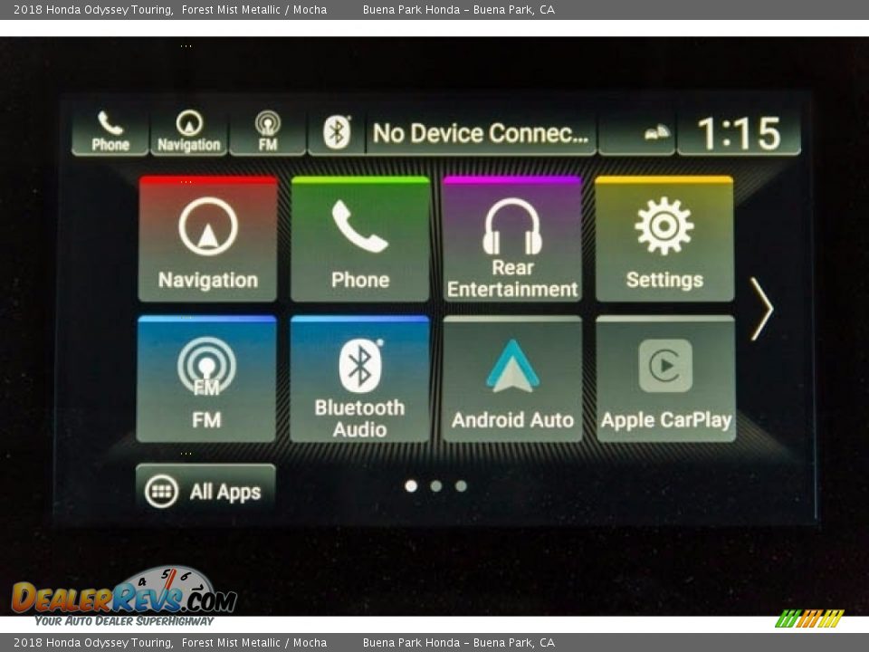 2018 Honda Odyssey Touring Forest Mist Metallic / Mocha Photo #17