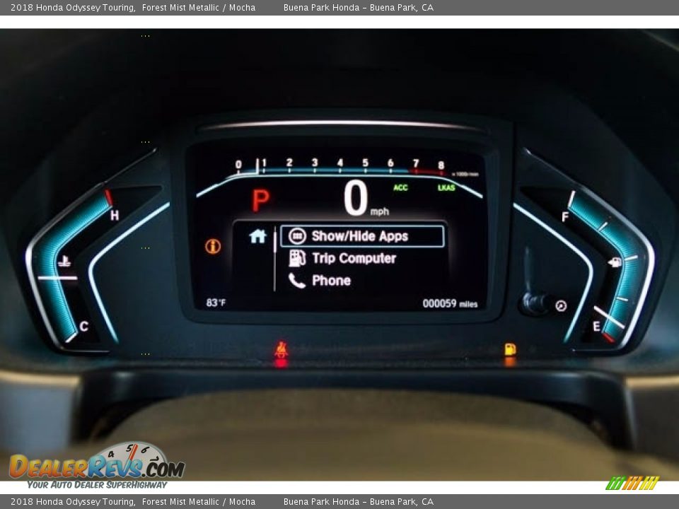 2018 Honda Odyssey Touring Forest Mist Metallic / Mocha Photo #18