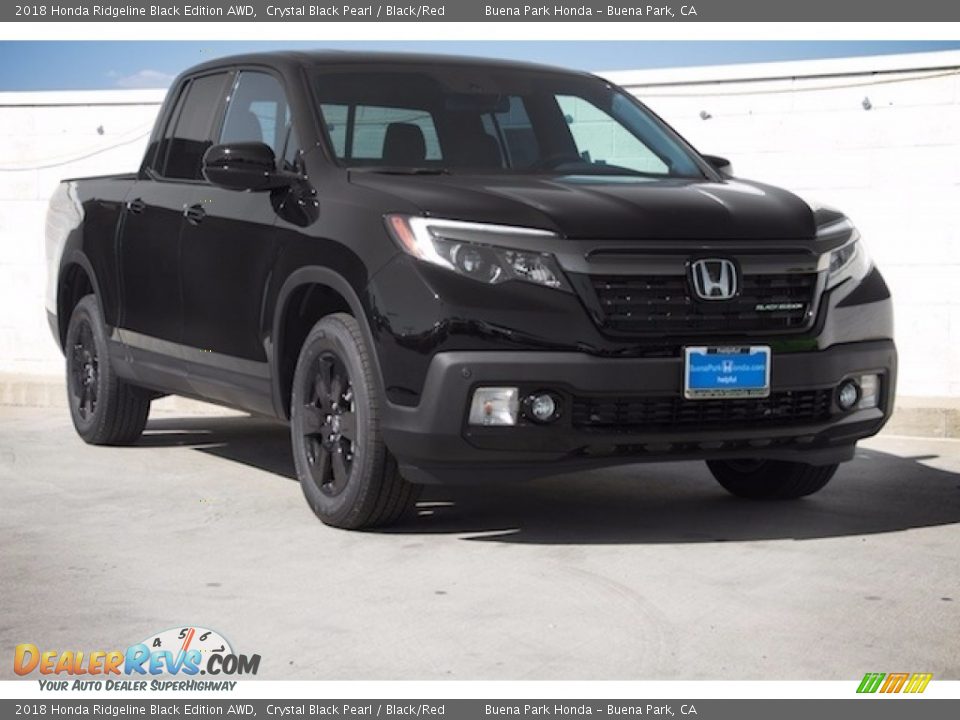 2018 Honda Ridgeline Black Edition AWD Crystal Black Pearl / Black/Red Photo #1