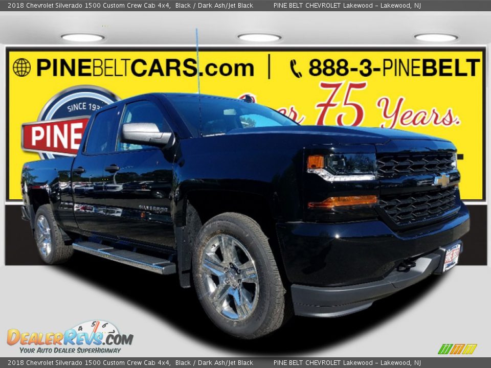 2018 Chevrolet Silverado 1500 Custom Crew Cab 4x4 Black / Dark Ash/Jet Black Photo #1