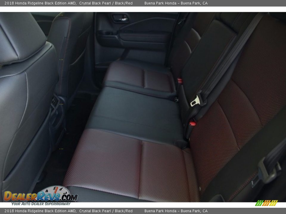 2018 Honda Ridgeline Black Edition AWD Crystal Black Pearl / Black/Red Photo #13