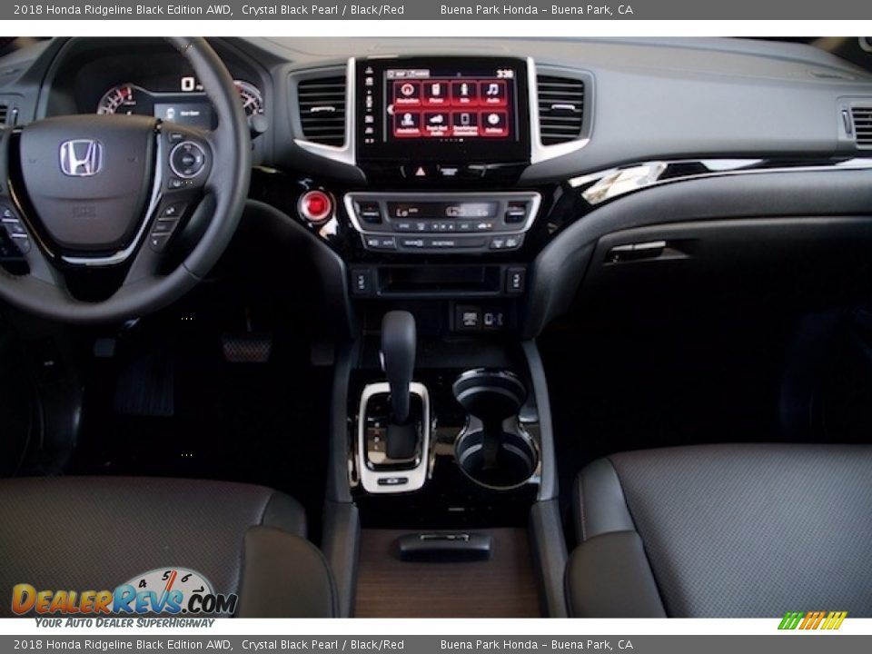 2018 Honda Ridgeline Black Edition AWD Crystal Black Pearl / Black/Red Photo #14