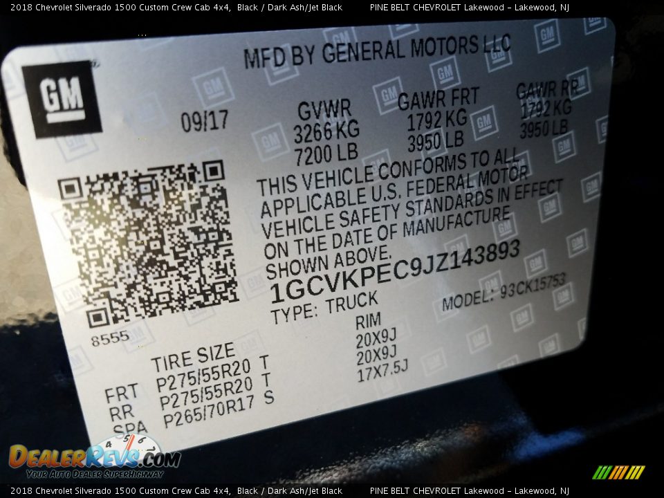 2018 Chevrolet Silverado 1500 Custom Crew Cab 4x4 Black / Dark Ash/Jet Black Photo #9
