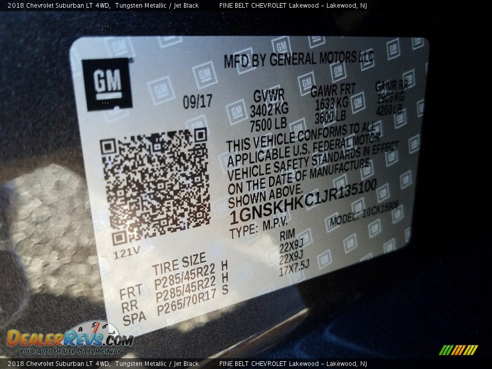 2018 Chevrolet Suburban LT 4WD Tungsten Metallic / Jet Black Photo #9