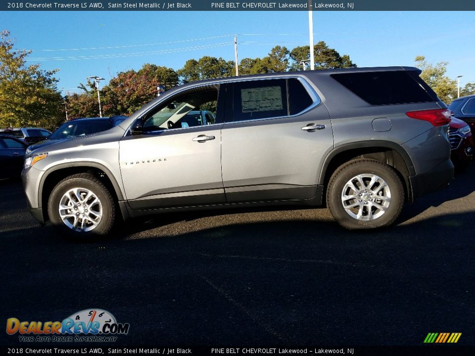 2018 Chevrolet Traverse LS AWD Satin Steel Metallic / Jet Black Photo #3