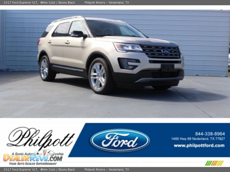 2017 Ford Explorer XLT White Gold / Ebony Black Photo #1