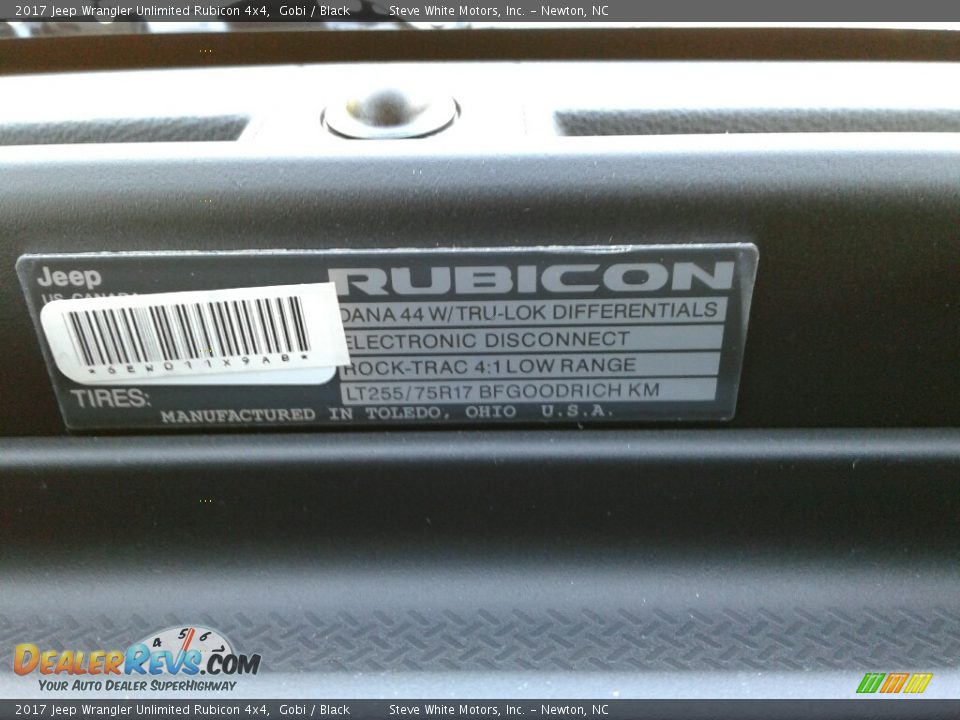 2017 Jeep Wrangler Unlimited Rubicon 4x4 Gobi / Black Photo #28