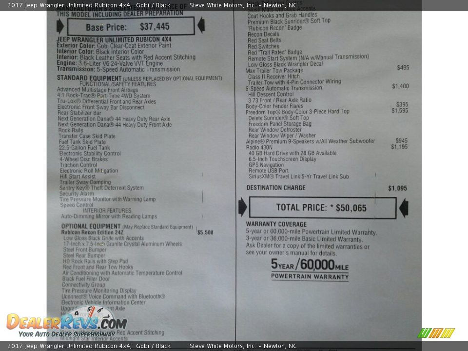 2017 Jeep Wrangler Unlimited Rubicon 4x4 Gobi / Black Photo #33