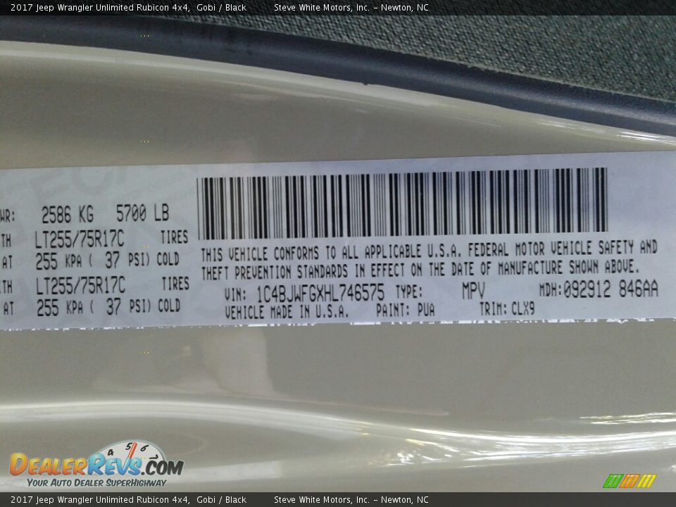 2017 Jeep Wrangler Unlimited Rubicon 4x4 Gobi / Black Photo #34