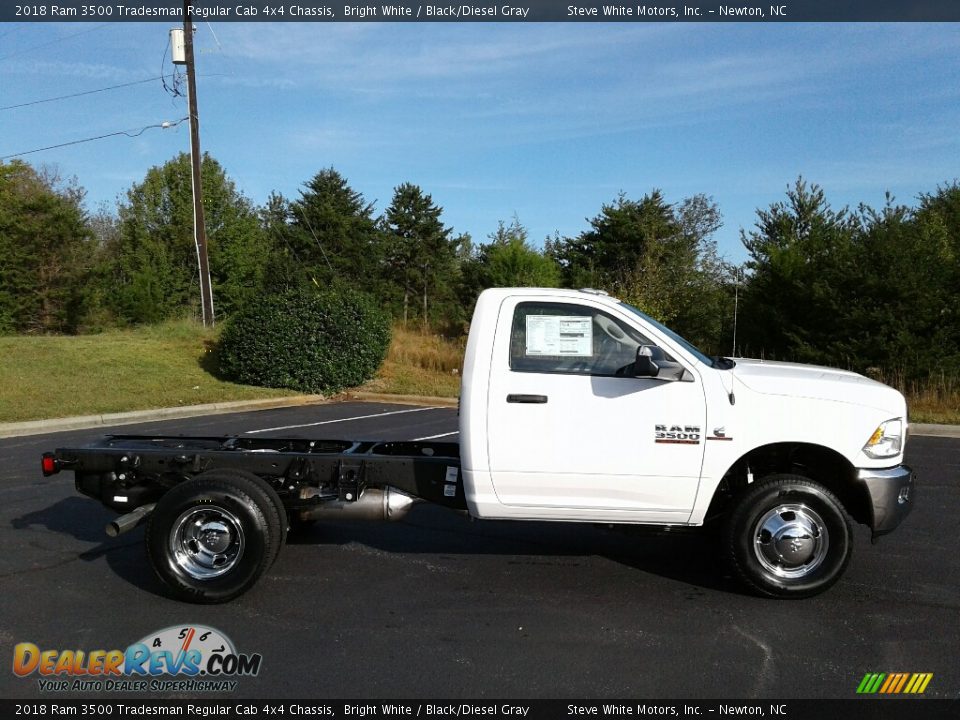 2018 Ram 3500 Tradesman Regular Cab 4x4 Chassis Bright White / Black/Diesel Gray Photo #6
