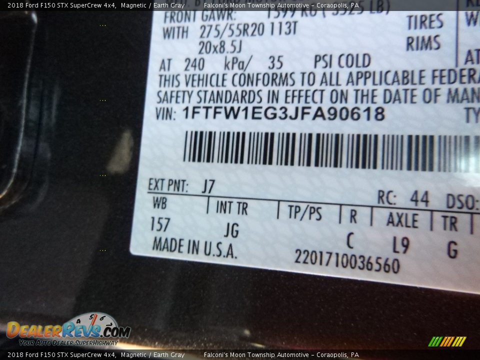 2018 Ford F150 STX SuperCrew 4x4 Magnetic / Earth Gray Photo #13