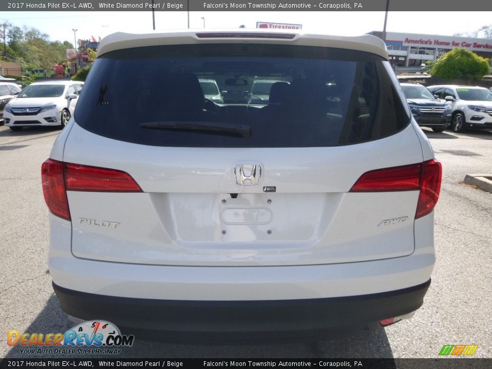 2017 Honda Pilot EX-L AWD White Diamond Pearl / Beige Photo #3