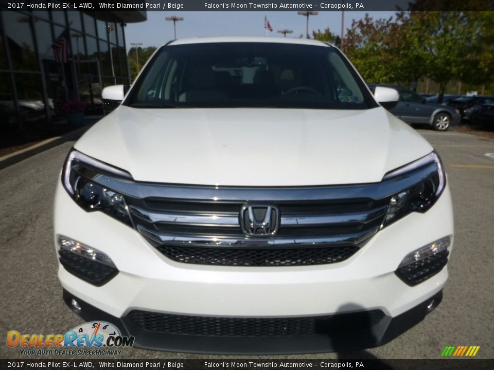2017 Honda Pilot EX-L AWD White Diamond Pearl / Beige Photo #6