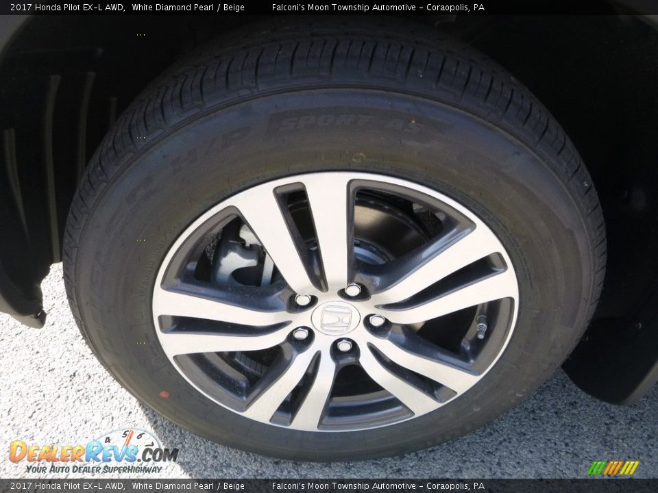 2017 Honda Pilot EX-L AWD White Diamond Pearl / Beige Photo #7