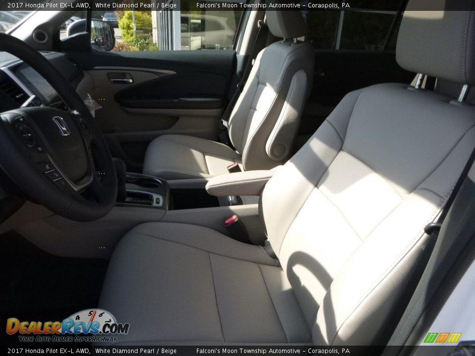 2017 Honda Pilot EX-L AWD White Diamond Pearl / Beige Photo #8