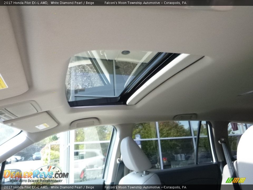 2017 Honda Pilot EX-L AWD White Diamond Pearl / Beige Photo #13