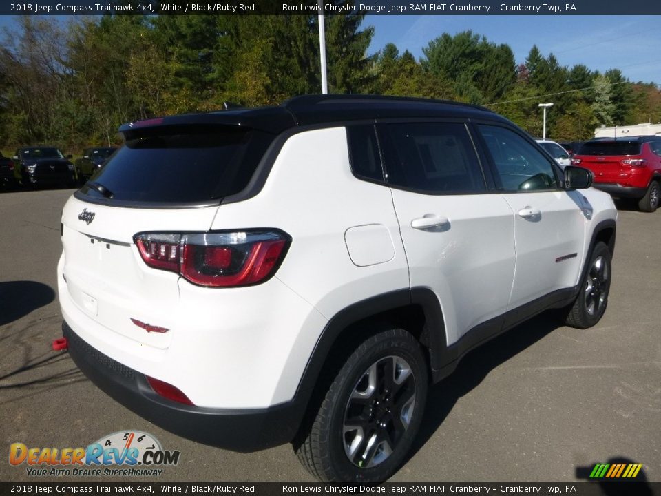 2018 Jeep Compass Trailhawk 4x4 White / Black/Ruby Red Photo #5