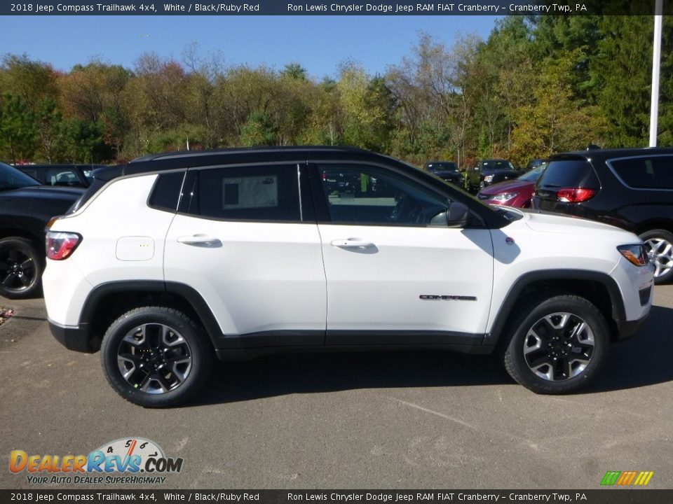 2018 Jeep Compass Trailhawk 4x4 White / Black/Ruby Red Photo #6