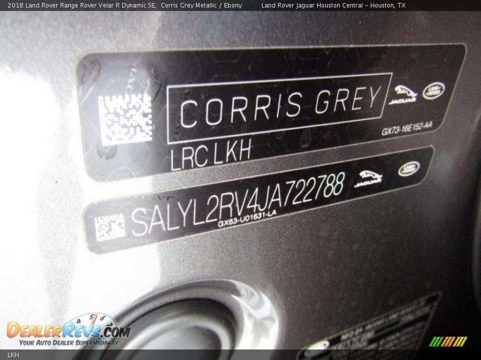 Land Rover Color Code LKH Corris Grey Metallic