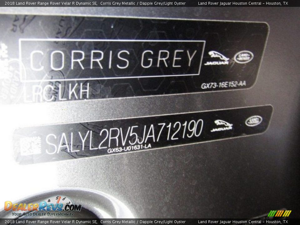 2018 Land Rover Range Rover Velar R Dynamic SE Corris Grey Metallic / Dapple Grey/Light Oyster Photo #23