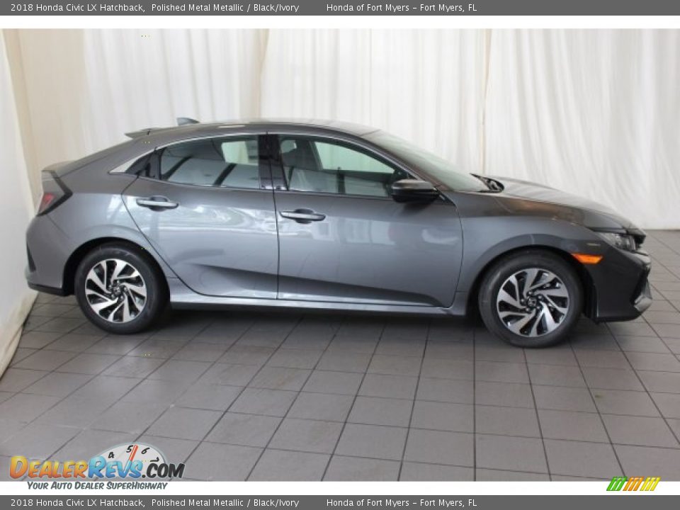 2018 Honda Civic LX Hatchback Polished Metal Metallic / Black/Ivory Photo #3